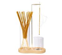 MengE Incense Holder For Sticks With Removable Glass Ash Catcher, Suitable For Meditation, Yoga, Spa And Zen Room Decoration And Gift-Giving (Light Wooden Colour)