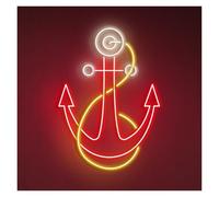 MENGE Sign Lamp Anchor Neon Sign, Suitable for Beach Club Decor with Brightness Adjustable 46cm