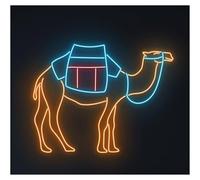 MENGE Sign Lamp Camel Neon Sign Led Light Sand Dessert Animal Room Wall Art Decor Storefront Window Display Business Entrance 60cm