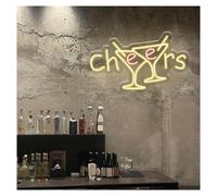 MENGE Sign Lamp Cheers Neon Sign,Suitable for Cafe Bar Home Wall Decor with Dimmable 23cmx40cm(B)