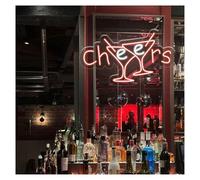 MENGE Sign Lamp Cheers Neon Sign,Suitable for Cafe Bar Home Wall Decor with Dimmable 23cmx40cm(C)