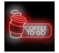 MENGE Sign Lamp Coffee to Go Neon Sign Cafe Take Away LED Light Dimmable for Business Cafes Store Party Supermarket Restaurant Wall Art Decor 50cm