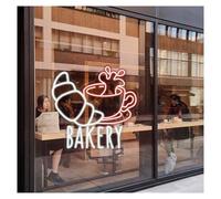 MENGE Sign Lamp Croissant Cafe Neon Light, Bakery Shop Window Display, Breakfast Bar Wall Art 39cmx40cm(A)