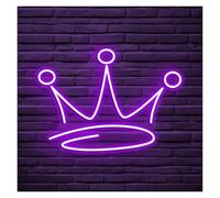 MENGE Sign Lamp Crown Neon Sign, Suitable for Kids Room Decor with Brightness Adjustable 46cm(Purple)