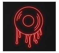 MENGE Sign Lamp Dripping Record Disc Neon Sign DJ Studio Led Lights Music Band Show Club Room Wall Decor Storefront Window Display Business Entrance 60cm