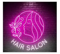 MENGE Sign Lamp Hair Salon Neon Sign Hairdresser Led Light Wall Art Decor House Storefront Window Display Business Entrance 63cm