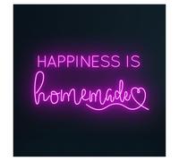 MENGE Sign Lamp Happiness is Home Made Neon Sign LED Light Adjustable Brightness for Bedroom Homes Room Wall Decor 50cm