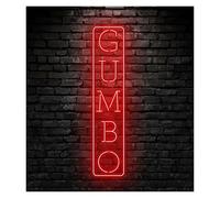 MENGE Sign Lamp Mexican Gumbo Neon Sign Food Led Light Street Wall Art Restaurant Storefront Window Display Business Entrance 50cm