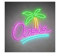 MENGE Sign Lamp Oasis Neon Sign LED Light Palm Tree Beach Tropical Home Decor 40cm(D)