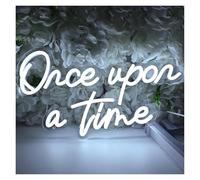 MENGE Sign Lamp Once Upon A Time LED Neon Light Words Art Sign Dimmable for Home Bedroom Room Wedding Party Wall Decor 24x43cm(B)