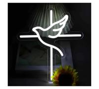 MENGE Sign Lamp Peace Dove Neon Sign Religious Jesus Cross LED Light for Bedroom Prayer Room Church Party Easter Christian Decor