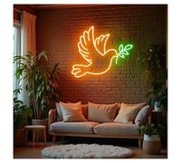 MENGE Sign Lamp Pigeon Neon Lights Adjustable Brightness Suitable for Studio Shop Wall Decor 40cmx48cm(D)