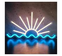 MENGE Sign Lamp Sunrise Sunset Neon Sign Beach Sun Wave LED Light USB Dimmable for Bedroom Man Cave Living Room Party Bar Wall Decor 38cmx20cm