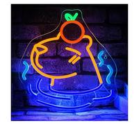MENGE Sign Lamp Swimming Capybara Neon Sign Dimmable Cute Animal Led Light for Wall Funny Decor for Bedroom Game Room 32x34cm