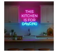 MENGE Sign Lamp This Kitchen is for Dancing Neon Sign, Suitable for Home Wall Decor with Dimmable 37cmx38cm(A)