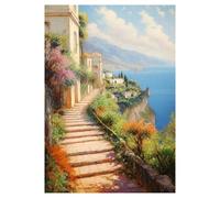MENGE Wall Art Canvas Prints Canvas Painting Decoration Italian Cottage Greece Doorway Flower Coastal Cat Cactus Still Life Aesthetic Room Home Decor(I,40x60cm)