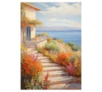 MENGE Wall Art Canvas Prints Canvas Painting Decoration Italian Cottage Greece Doorway Flower Coastal Cat Cactus Still Life Aesthetic Room Home Decor(K,20x30cm)