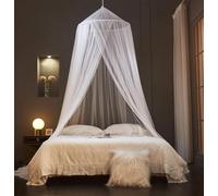 Mengersi Bed Canopy Mosquito Net, Twin/Full/Queen/King Size, Polyester, White