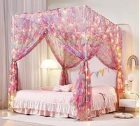 Mengersi Unicorn Bed Canopy for Girls - Twin XL Size with Lights