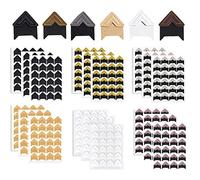 mengger Photo mounting corners 432Pcs Picture Sticker for albums scrap book clear self adhesive transparent Gold white brown Frame Decoration board card stickers
