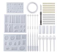 MengH-SHOP 127 Pieces Resin Silicone Jewelry Tool Resin Casting Molds and Tools for Pendant Bracelet DIY