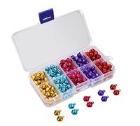 MengH-SHOP 300 Pcs Colorful Metal Aluminum Jingle Bells for Christmas, Wedding, Party Decorations, Jewelry Making, Pet Collars, 8mm 5 Colors