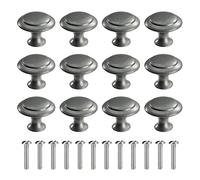 MengH-SHOP Cabinet Knob Round Door Knobs 30mm Mushroom Shape Pull Handle with Screws for Cabinet Wardrobe Drawer Cupboard 12 Pieces Dark Grey