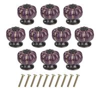 MengH-SHOP Cabinet Knob Round Door Knobs Pumpkin Shape Pull Handle with Screws for Cabinet Wardrobe Drawer Cupboard 10 Pieces Violet