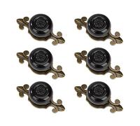 MengH-SHOP Cabinet Knob Round Door Knobs Vintage Ceramic Pull Handle with Screws for Cabinet Wardrobe Drawer Cupboard 6 Pcs Copper & Black