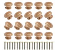 MengH-SHOP Cabinet Knob Wooden Knobs 30mm Round Door Knobs Painted Mushroom Shape Pull Handle with Screws for Cabinet Wardrobe Drawer Cupboard 20 Pieces