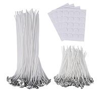 MengH-SHOP Candle Wicks Candle Making Kit Pre Waxed Wicks with Wick Stickers Holder Wick DIY 212 Pieces