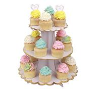 MengH-SHOP Cupcake Stand 3 Tier Cupcake Dessert Holder Cardboard Round Tower for Kids Baby Girls Themed Party Birthday Party