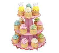 MengH-SHOP Cupcake Stand 3 Tier Cupcake Dessert Holder Cardboard Round Tower for Kids Baby Girls Themed Party Birthday Party