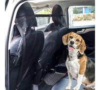 MengH-SHOP Dog Car Barrier Mesh Pet Barrier Protector Universal Car Pet Dog Safety Net with Hooks Straps for Car Van SUV Truck 115x62cm Black