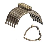 MengH-SHOP Kiss Clasp Lock Retro Metal Purse Frames Half Round Bead Embossed Coin Bag Frame for Purse Making DIY Sewing Craft Projects 10 Pieces (Bronze)