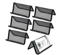 MengH-SHOP Metal Mesh Business Card Holder Office Desk & Desktop Business Card Display Name Card Collection Organizer Multipurpose Stickers Notes Smart Phone Stand 6 Pack (Black)