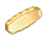 MengH-SHOP Ornaments Plate Stainless Steel Wavy Storage Tray for Cosmetics Trinket Jewelry Key Desserts Tea Snack Fruit Decorative Gold