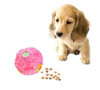 MENGHONGLLI Pet Food Dispenser Squeaky Giggle Quack Sound Training Toy Chew Ball, Size: M, Ball Diameter: 9.2cm(Pink)