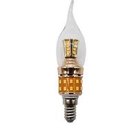 Mengjay 1 Pack E14 Non-Dimmable Edison Light Bulb AC220V Clear Glass Housing with Long Tail (9W, Warm White, 2700K-3000K)
