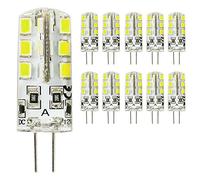 Mengjay® 3 W G4 LED lamp, energy saving, Perfect for Replacing 30 W Halogen Pack of 10 - 12 V DC, 260 lm, Cool White, 6000 K, Beam Angle 360 °