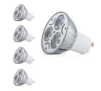 Mengjay® 4 x GU10 LED bulbs, energy-saving bulbs, 3 W, replacement for halogen lamps, warm white, 2700 K - 3000 K, aluminium cover, AC 85-265 V