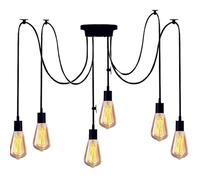 Mengjay DIY Spider Chandelier Creative Adjustable Vintage Ceiling Pendant Lamp Fixture,E27 Pendant Light Multiple Ceiling Lighting Hanging Drop Light Ceiling Pendants Lamp (150CM(6 Heads))