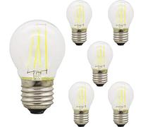 Mengjay Energy Saving Light Bulbs,G45 E27 Mini Globe LED Filament Bulb, Daylight White 6000K,4W=35W,Non Dimmable, 360 Degree Beam Angle, LED Edison Screw Light Bulb, 5 pcs