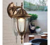 Mengjay Facade Light, Outdoor Wall Light Gold E27, IP44 Waterproof Patio Lamp, Retro/Vintage Garden Lamp (B)