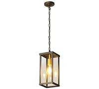 Mengjay Lantern Outdoor Glass Pendant Rustic Style E27 Waterproof IP23 Chandelier Gazebo Balcony Courtyard Hanging Lamp Creative Adjustable Corridor Hanging Light Indoor (Samll)