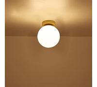 Mengjay Modern Glass Globe Ceiling Lamp Shade,Vintage Edison Semi Flush Mount Ceiling Light LED Lamp Fixture,Metal Ceiling Pendant Light Indoor Lighting Fixture (Small)