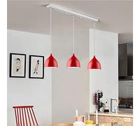 Mengjay Modern Metal Contemporary Ceiling Fixture Chandelier Light, Retro Industrial Ceiling Fixtures, E27 Interior Lighting Fixtures, for Kitchen Living Room Dining Room Bedroom (Red)