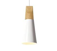 Mengjay Modern Pendant Ceiling Light, White Metal and Wooden Frame, Metal lamp Shade, Nordic Design, Contemporary Style, not Included