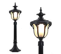 Mengjay Outdoor Retro Pillar Lamp Portal,Post Lights with E26 Base, Aluminum Pillar Light for Decorative Waterproof Outdoor Pole Light E26 Pillar Light High Pole Lamp (B)