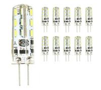 mengjay® Pack of 10 G4 LED Light Bulbs 2 Watt 12 V AC DC Cool White Silicone (Silica Gel) Lamp Bulb 150 lm